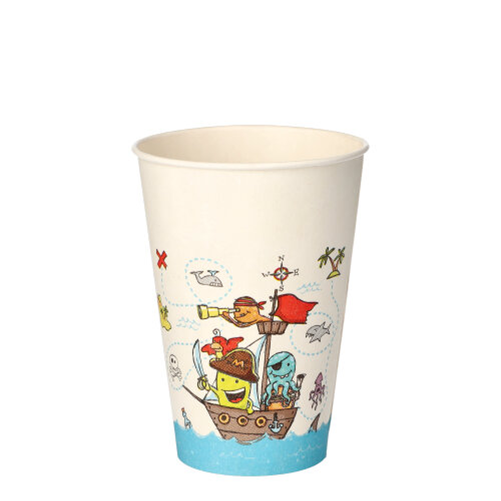 Papstar Trinkbecher, Pappe 0,2 l Ø 7 cm · 9,7 cm "Pirate Crew"