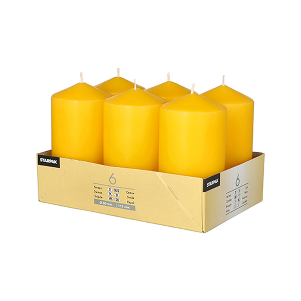 Papstar Stumpenkerzen Ø 60 mm · 115 mm goldgelb