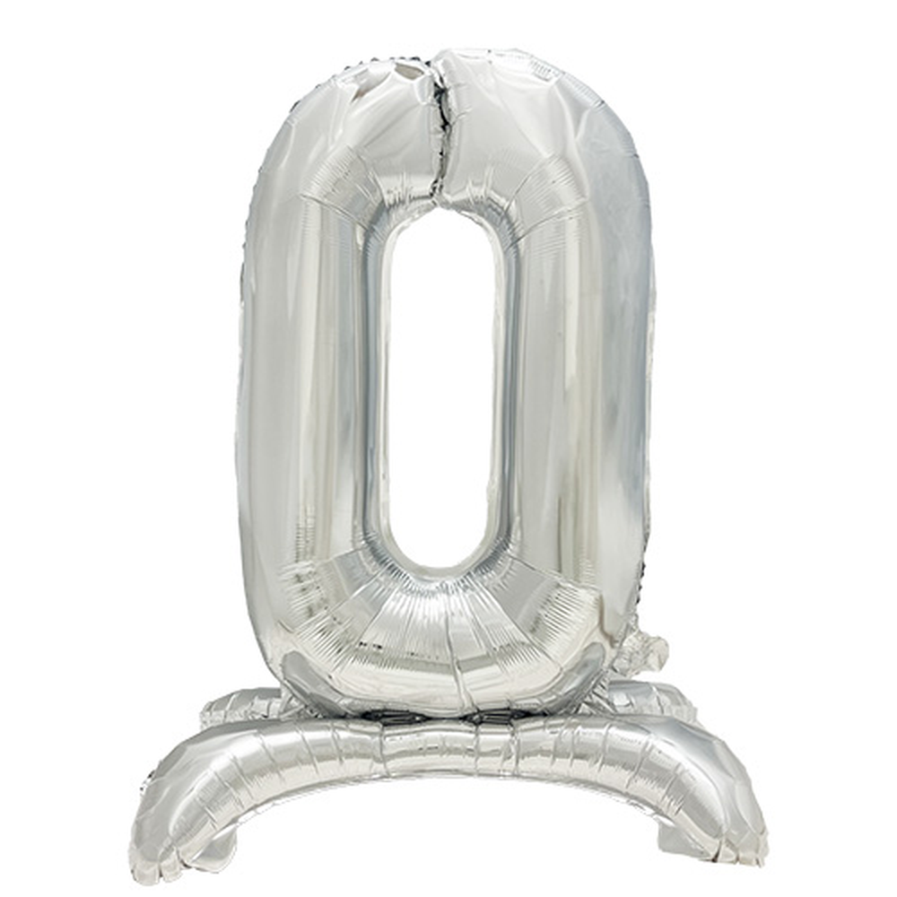 Papstar Folienluftballon 73 cm silber "0" stehend
