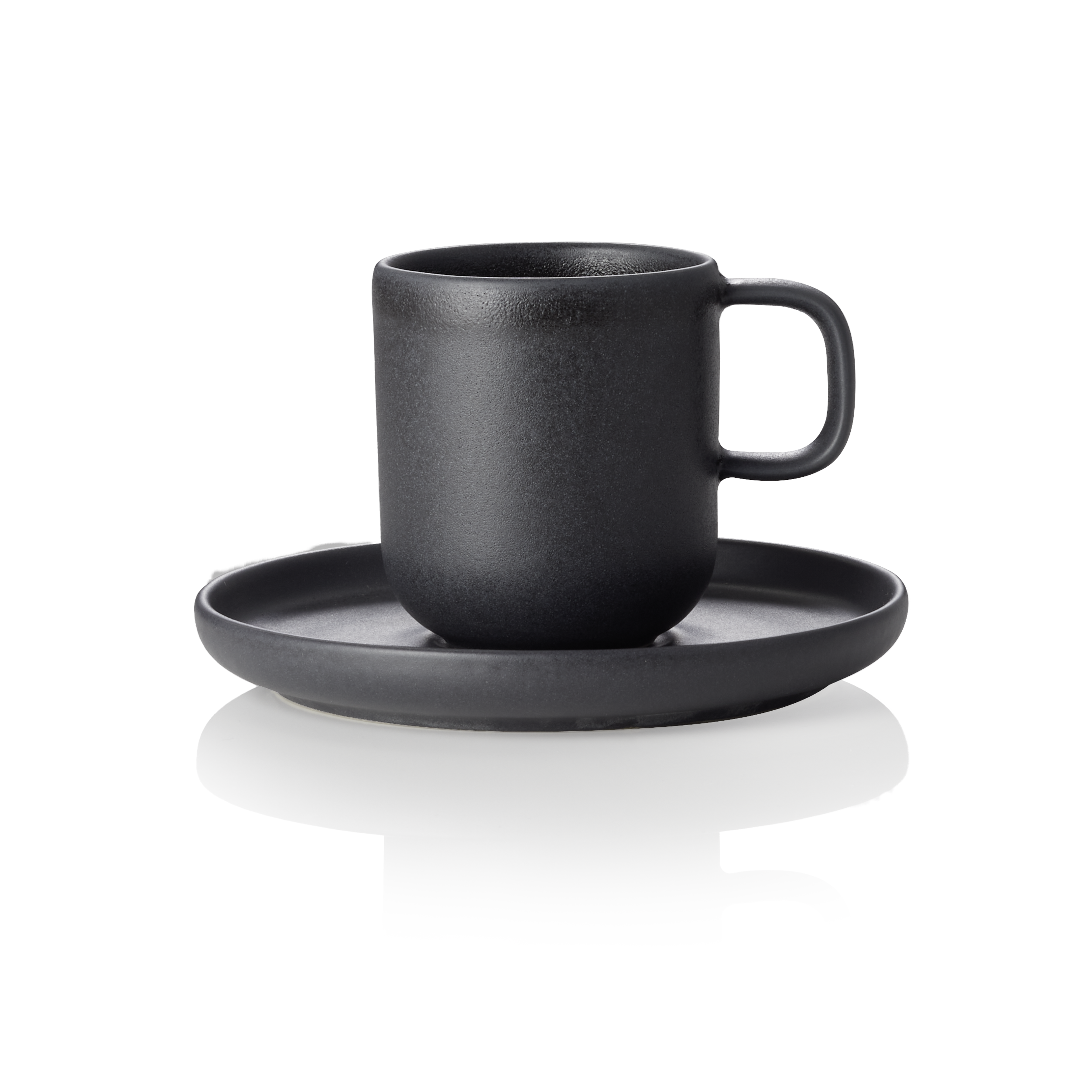 WAS Espresso- und Untertasse Set ROCKZZERO, 90 ml, Set á 6 Stück, midnight, Stei