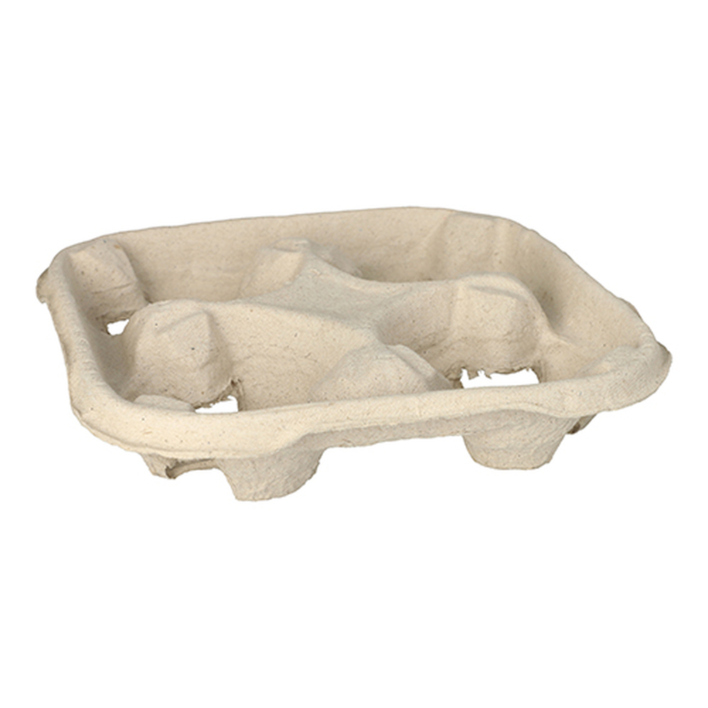 PAPSTAR Tragetabletts, Pappe To Go 4,7 cm x 22,4 cm x 22,4 cm natur für 4