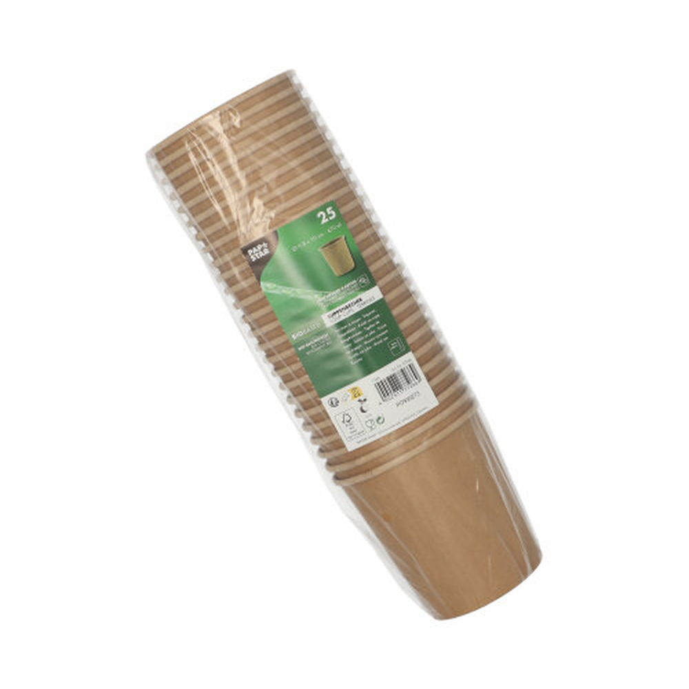 Papstar Suppenbecher, Pappe rund 470 ml Ø 9,8 cm · 10 cm braun