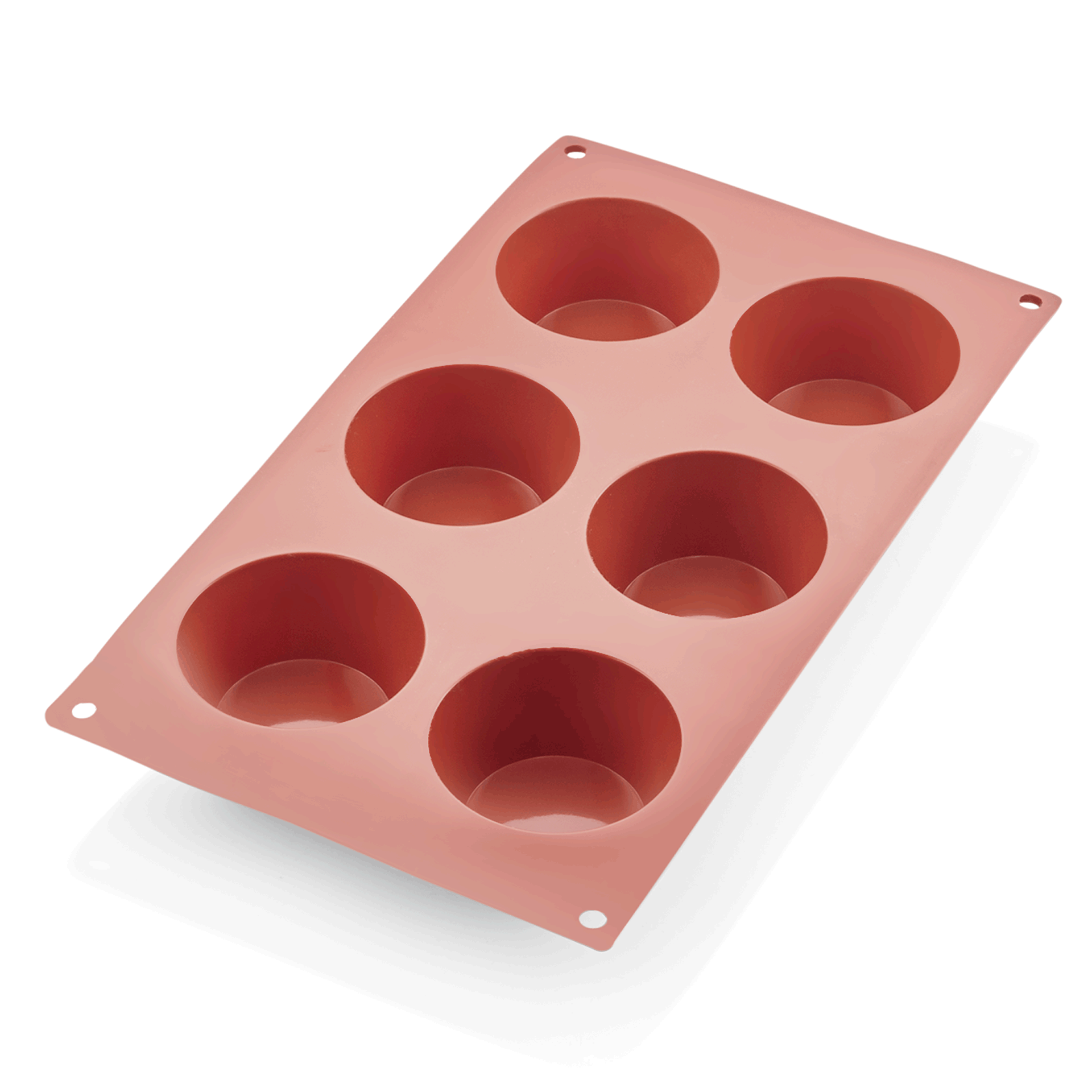 WAS Muffin BAKEFLEX, 6 Formen, Ø 6,5 cm, rot Silikon