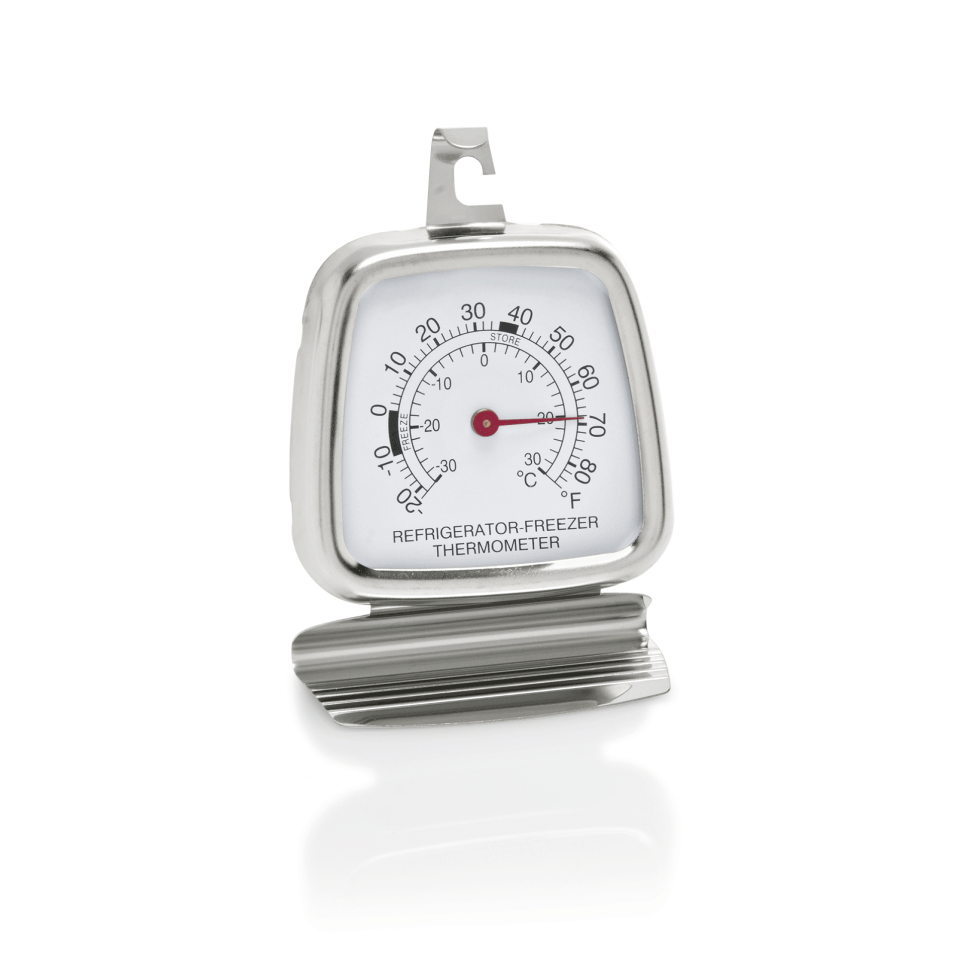 WAS Kühlraumthermometer, 6 x 8,5 cm, Edelstahl