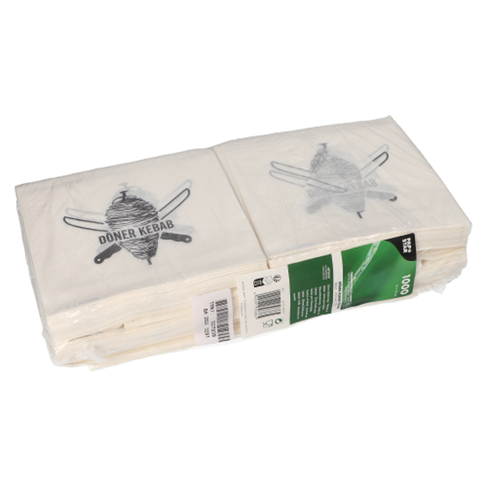 Papstar Döner-Kebab-Tüten, Pergament-Ersatz 16 cm x 16 cm weiss fettdicht