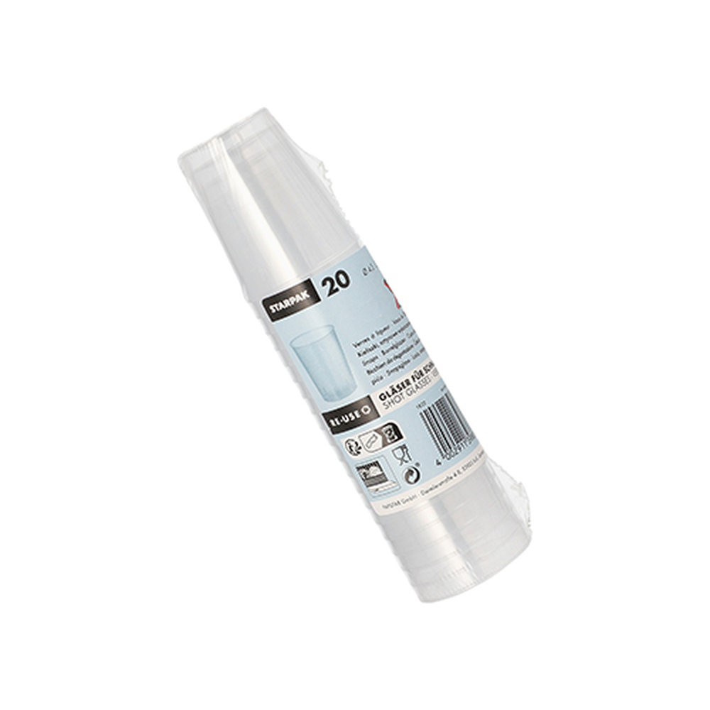 Papstar Mehrweg-Gläser für Schnaps PP 4 cl Ø 4,3 cm · 5,2 cm unzerbrechlich