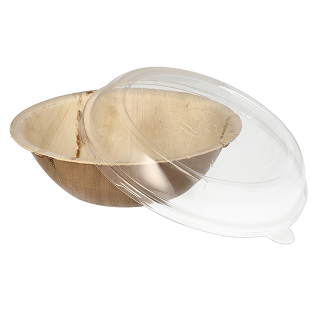 PAPSTAR Schalen, Palmblatt rund 800 ml Ø 21 cm · 8,5 cm mit rPET Deckel Komb