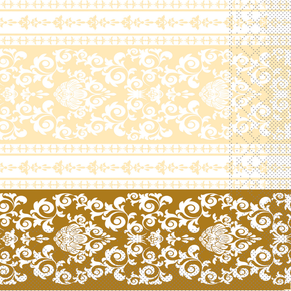 Mank Serviette Pascal gold-creme 33 x 33 cm 1/4 Falz