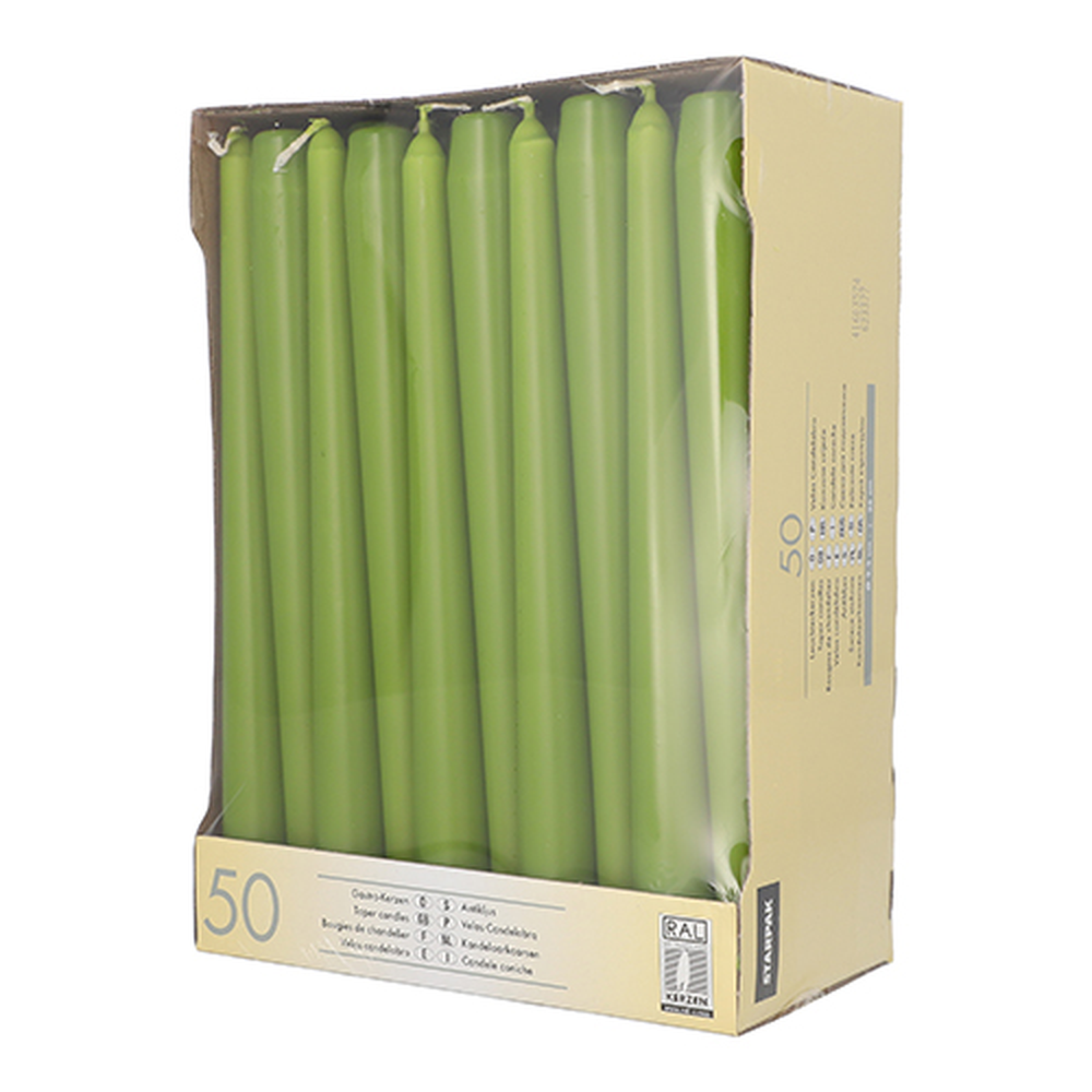 Papstar Leuchterkerzen Ø 2,2 cm · 25 cm olivgrün