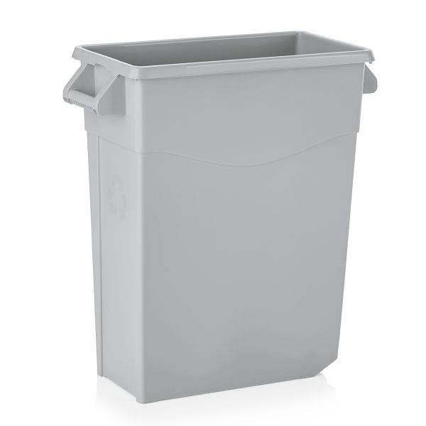 WAS Abfallbehälter, 65 ltr., 61 x 27,5 x 67 cm, mit Griff und 2 Rollen, Polyprop