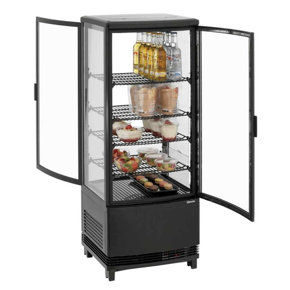Bartscher Mini-Kühlvitrine 98L2T schwarz
