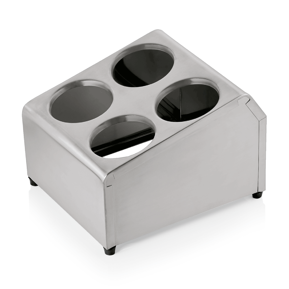 WAS Besteckbehälter, 25,5 x 30 x 21 cm, für 4 Besteckköcher, Edelstahl