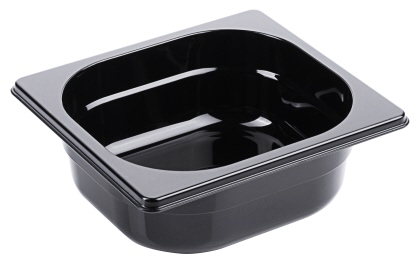 Contacto GN-Behälter 1/6, 65 mm Polycarbonat, schwarz