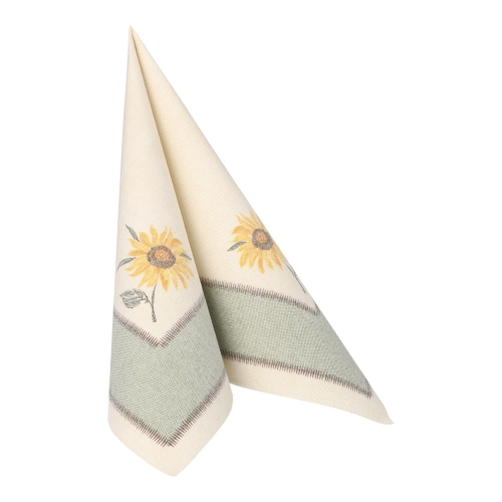 Papstar Servietten "ROYAL Collection" 1/4-Falz 40 cm x 40 cm "Sunflower"