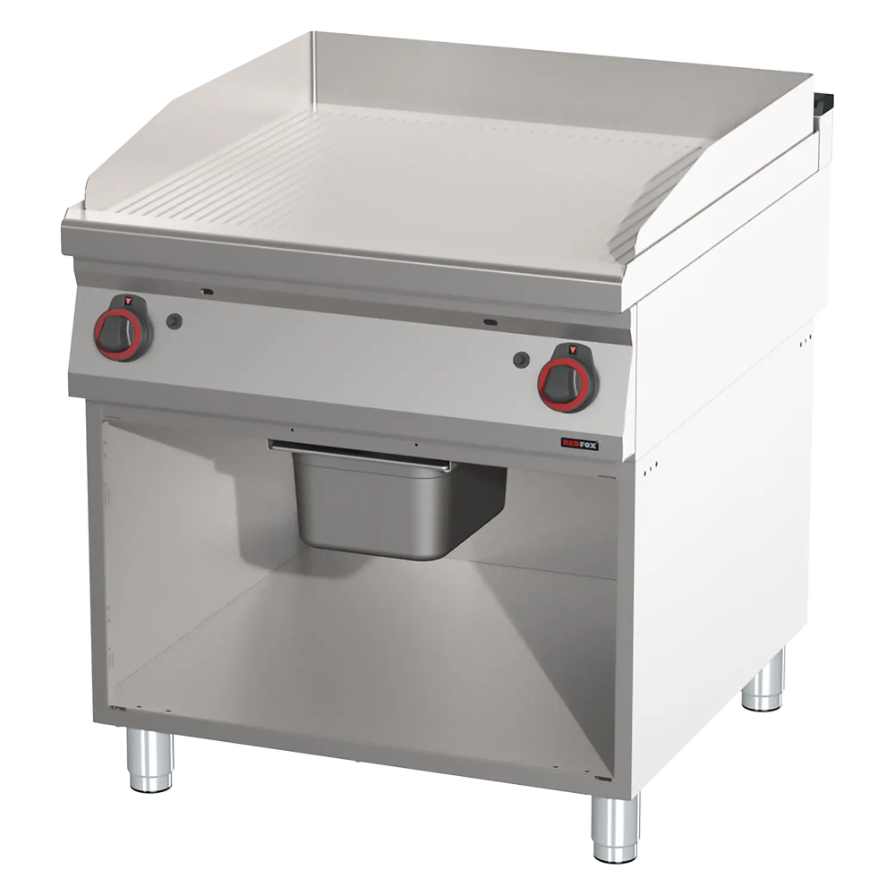 RM Gastro Grillplatte geriffelt Chrom / REDFOX - FTRC 90/80 G