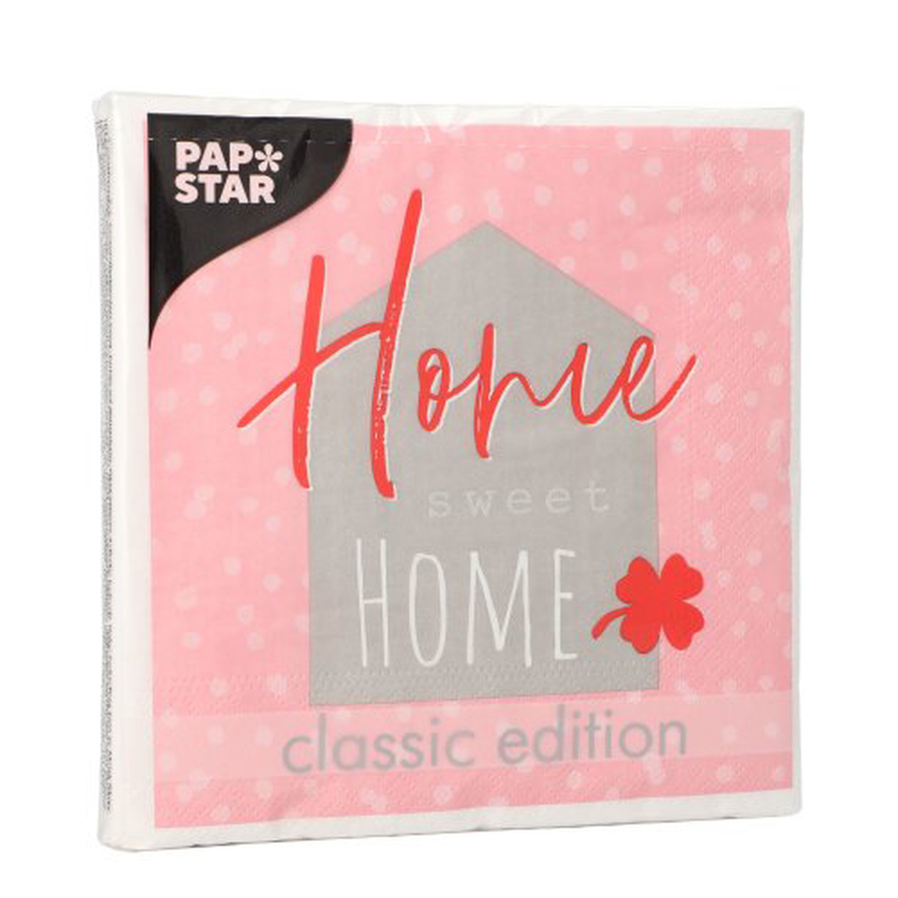 Papstar Servietten, 3-lagig 1/4-Falz 33 cm x 33 cm "Sweet Home"