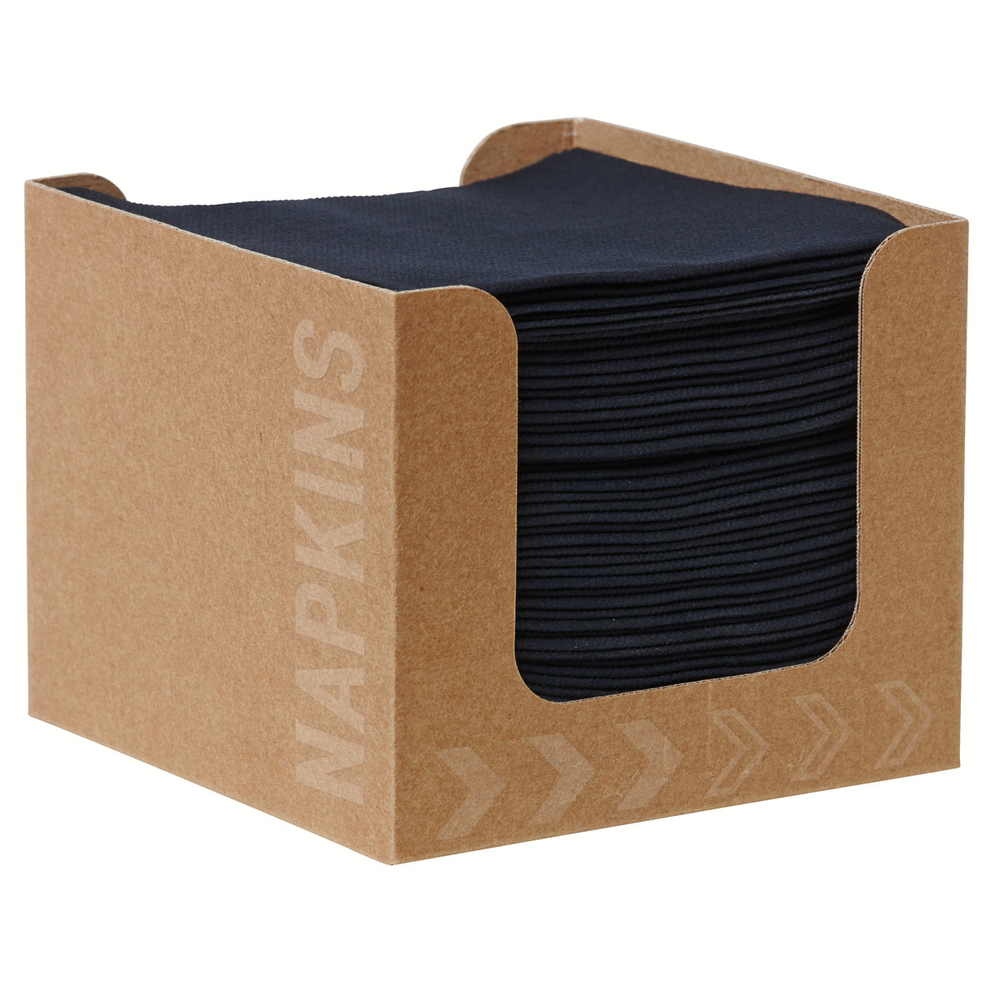 Duni Bio-Dunisoft-Serviettenbox 20 x 20 cm schwarz