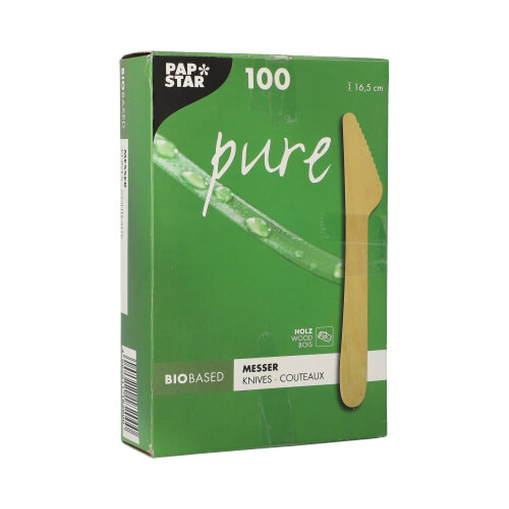 Papstar Messer, Holz "pure" 16,5 cm