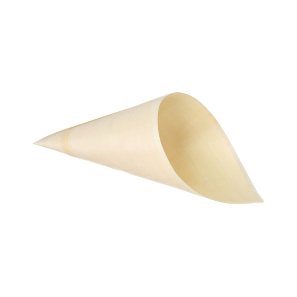 Papstar Fingerfood - Spitztüten, Holz "pure" Ø 11 cm · 21 cm