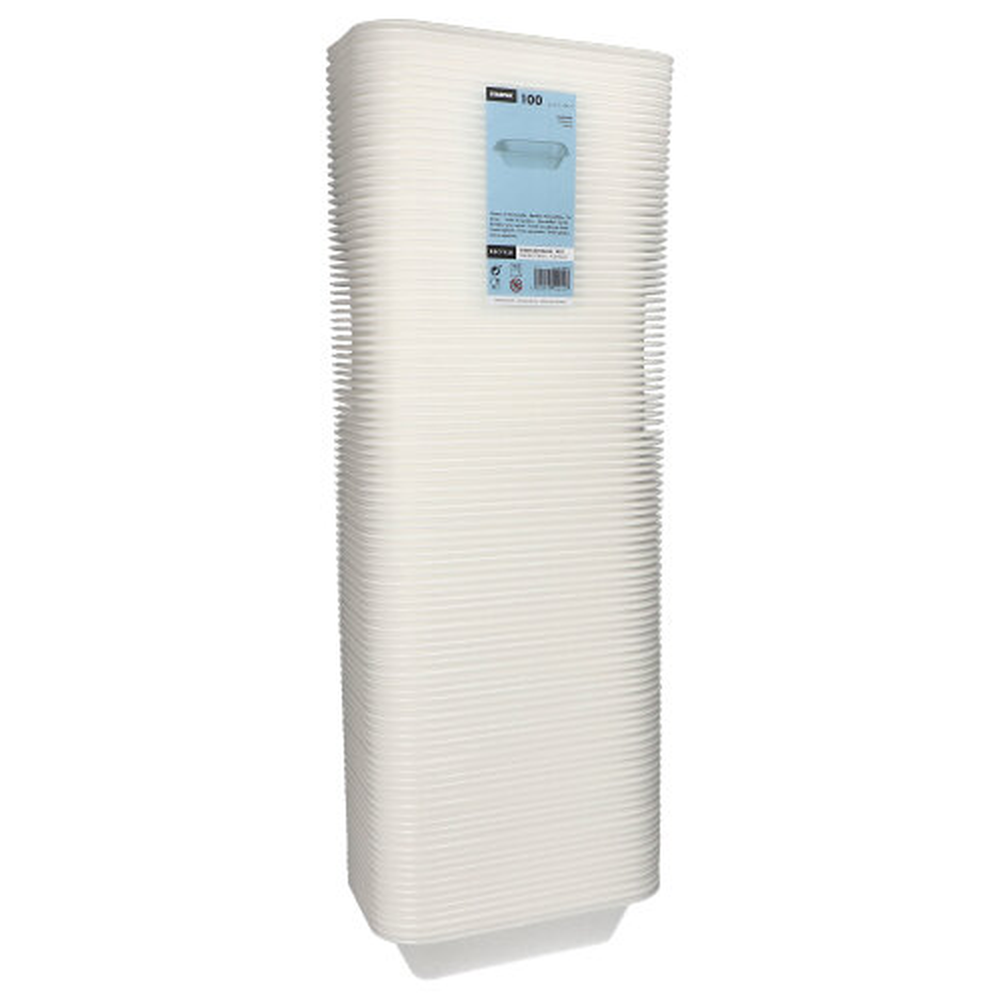Papstar Siegelschalen, XPS 950 ml 5,6 cm x 15 cm x 24 cm weiss laminiert