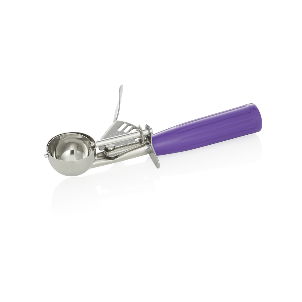 WAS Portionierer,19,5 cm, Ø 4,1 cm, lila Griff, Chromnickelstahl 18/8/Polypropyl