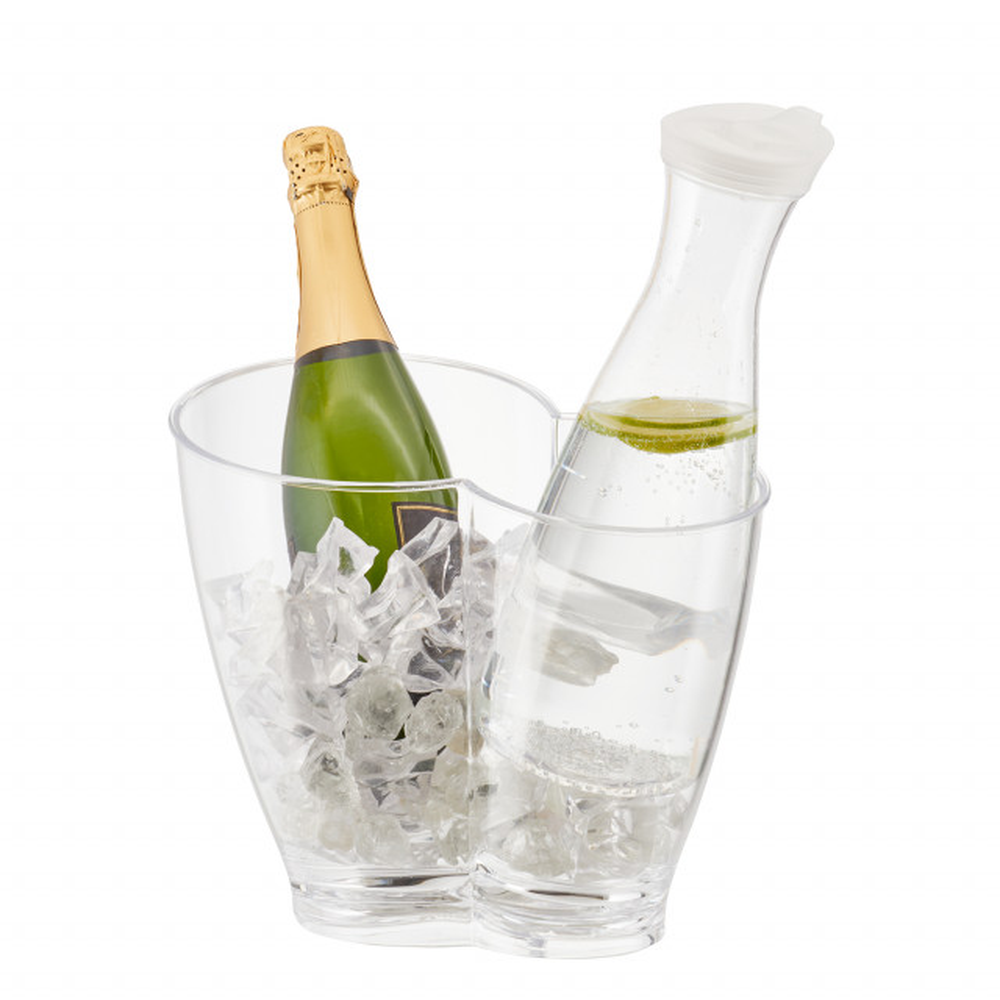 APS Wein- / Sektkühler 30,5 x 21,5 cm, H: 26 cm , MS, glasklar, 4 Liter