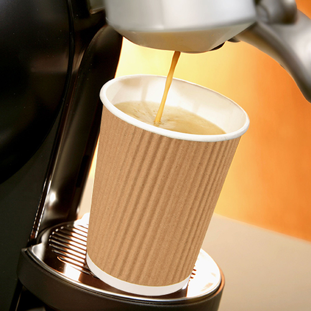 Papstar Trinkbecher, Pappe 0,1 l Ø 6 cm · 6 cm natur Ripple Wall