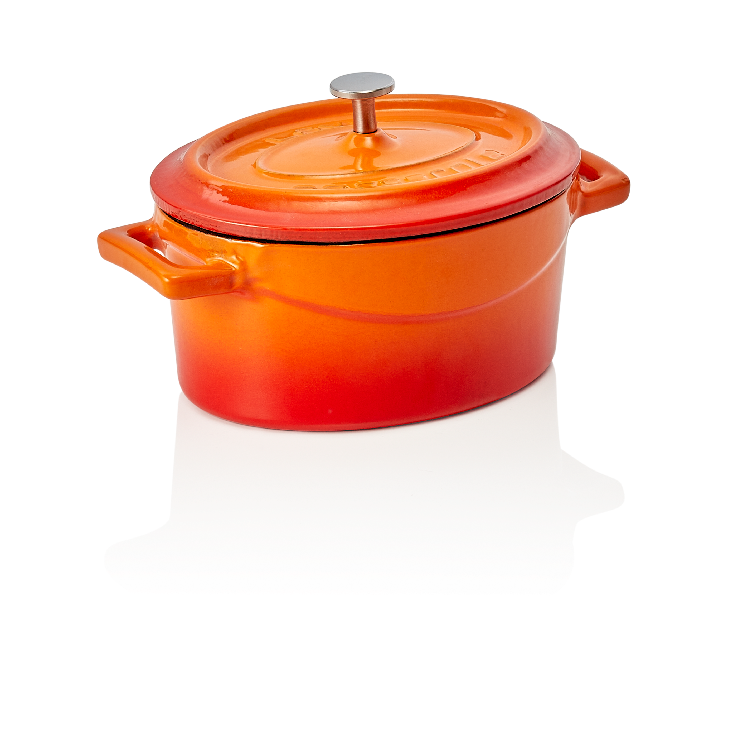 WAS Cocotte 12,5 x 10 x 6 cm orange Gusseisen