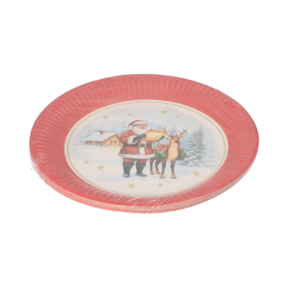 Papstar Teller, Pappe rund Ø 23 cm "Dear Santa"