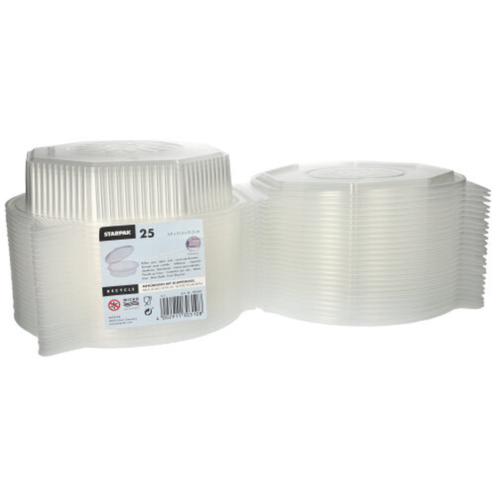 PAPSTAR Menüboxen mit Klappdeckeln, PP ungeteilt 5,9 cm x 21,5 cm x 21,5 cm t