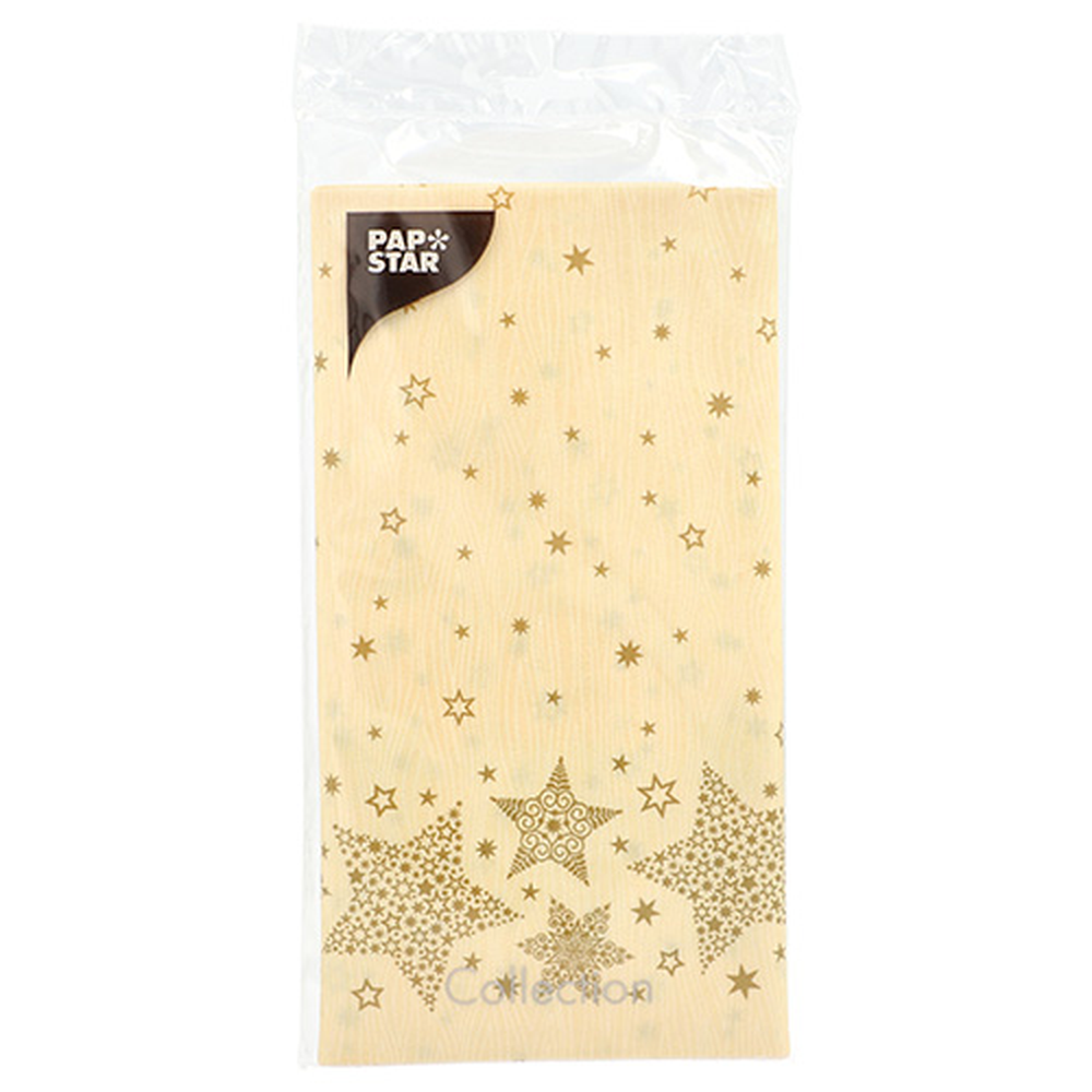 PAPSTAR stoffähnlich, Airlaid 120 cm x 180 cm creme Christmas Shine