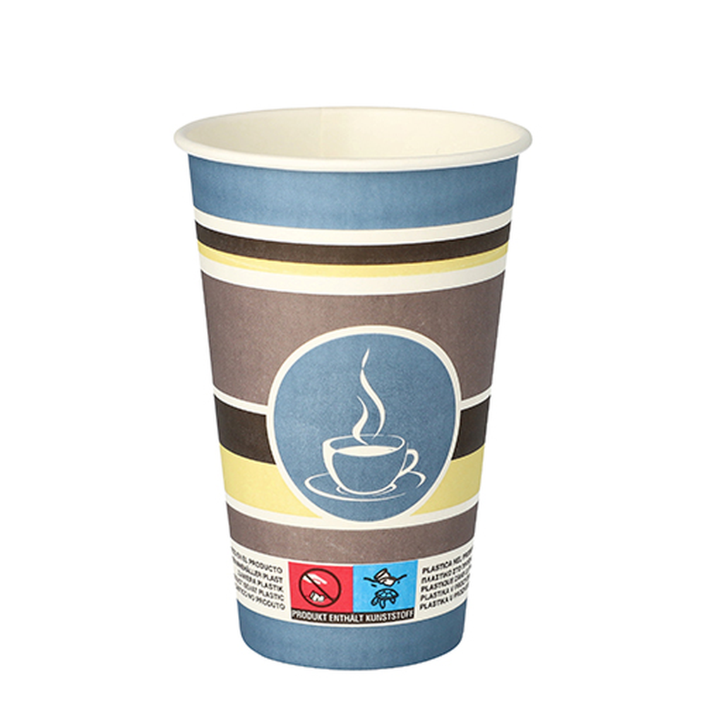 Papstar Trinkbecher, Pappe "To Go" 0,3 l Ø 8 cm · 11,7 cm "Coffee Rings"