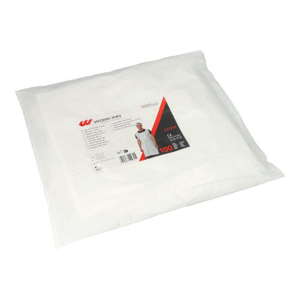 Papstar "WORK-INN/-PS" Latz-Schürzen, LDPE 125 cm x 67,5 cm weiss