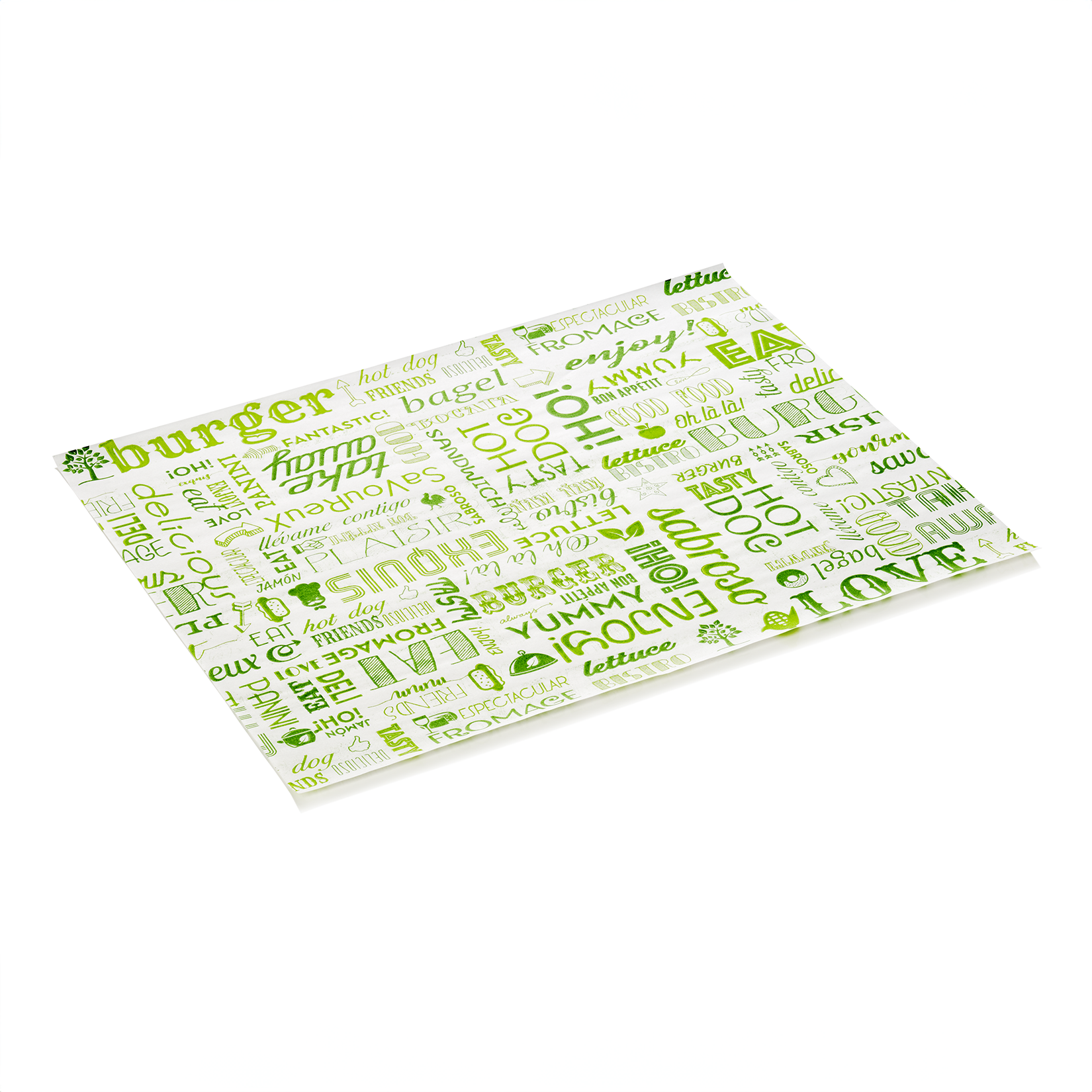 WAS Burgerpapier Veggie Set WRAP & GO, 28 x 34 cm, Set á 1000 Stück, Fettpapier