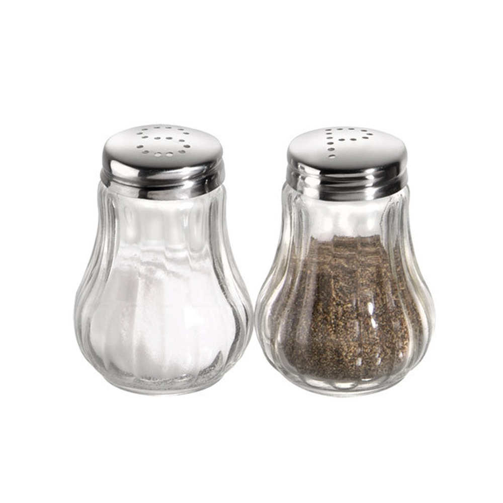 APS Salz und Pfefferstreuer je Ø 5 cm, H: 6,5 cm , Behälter aus Glas