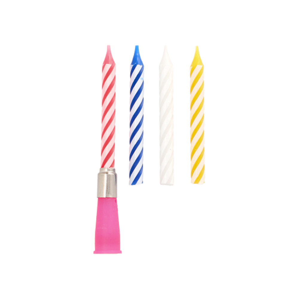 Papstar Musikkerze 12 cm farbig sortiert "Happy Birthday" mit 3 Ersatzkerzen