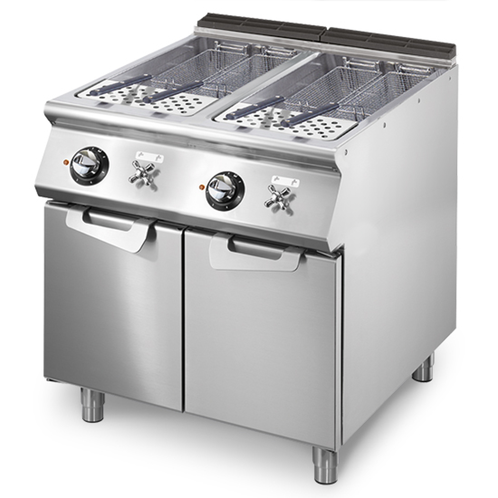 Virtus Elektro-Nudelkocher, 2 Becken GN 2/3, Kapazität 2x 26 Liter, feststehende