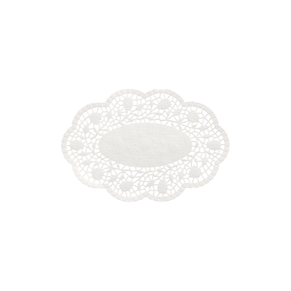 Papstar Mokkadeckchen oval 18 cm x 13 cm weiss