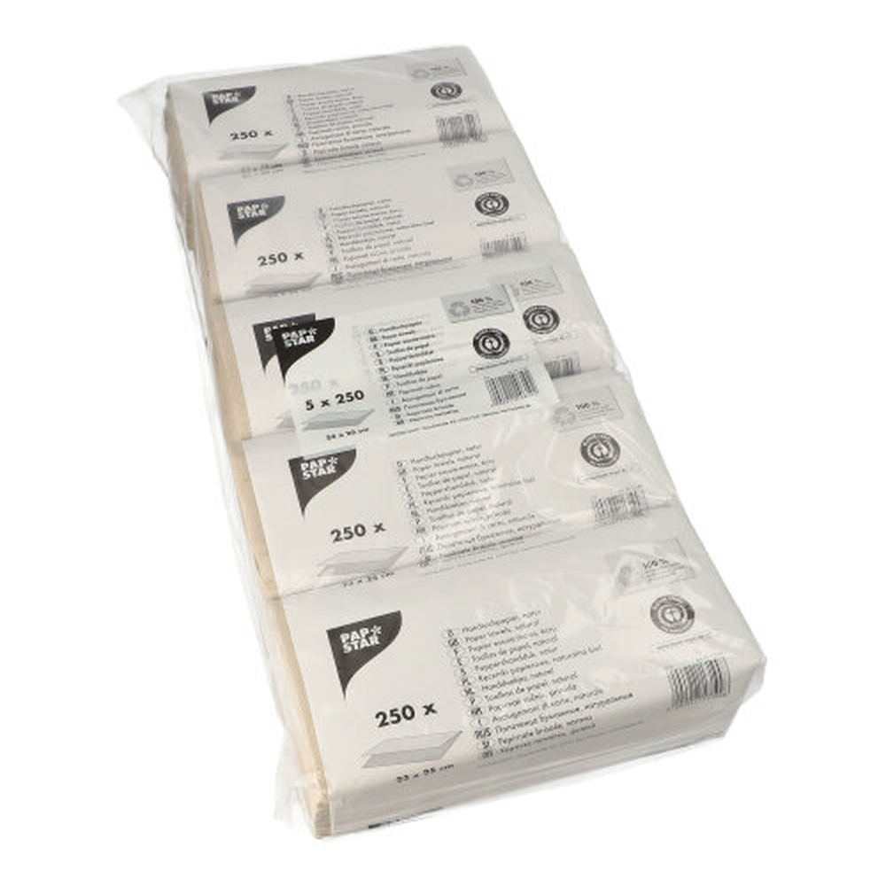Papstar Blatt Handtuchpapier V-Falz 23 cm x 25 cm natur Zick Zack, 1-lagig