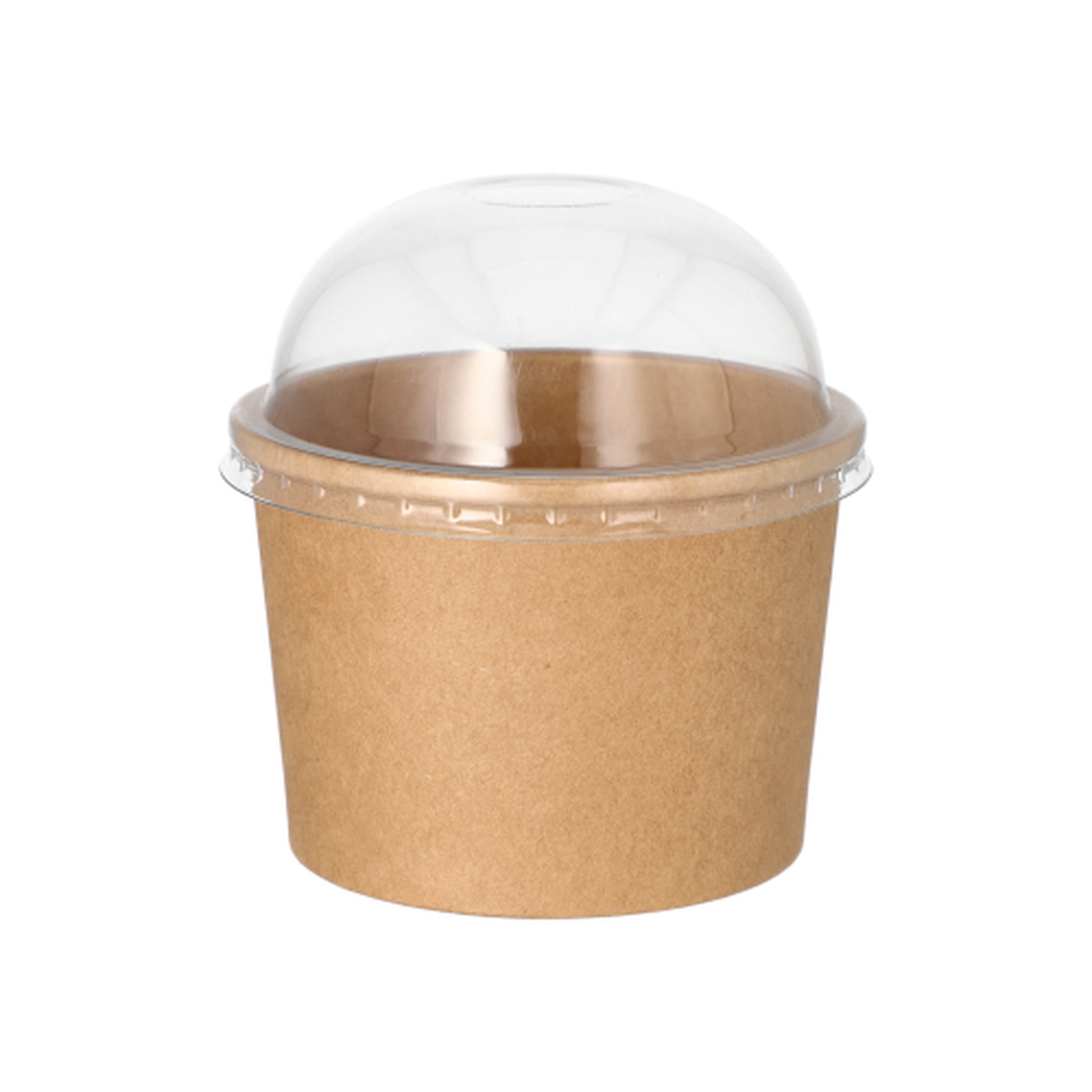 Papstar Dom-Deckel für Suppenbecher PET rund Ø 9,8 cm · 4 cm transparent