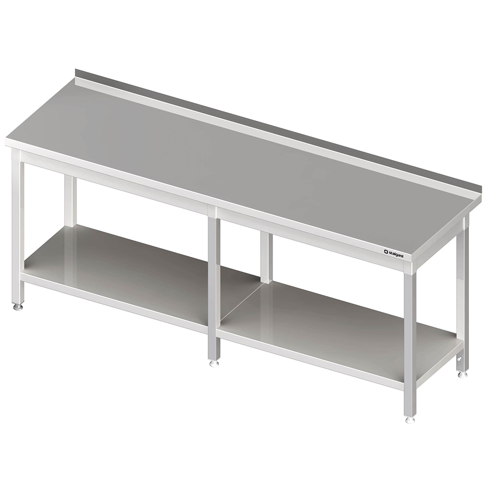 Stalgast Arbeitstisch mit Grundboden, 2600x700x850 mm, mit Aufkantung, verschwei