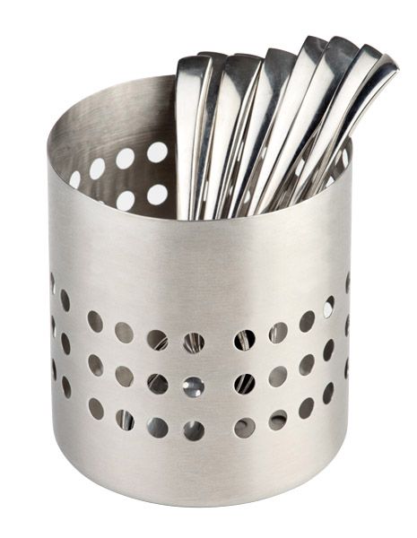 APS Besteckständer Ø 10 cm, H: 10 cm , Edelstahl, matt poliert