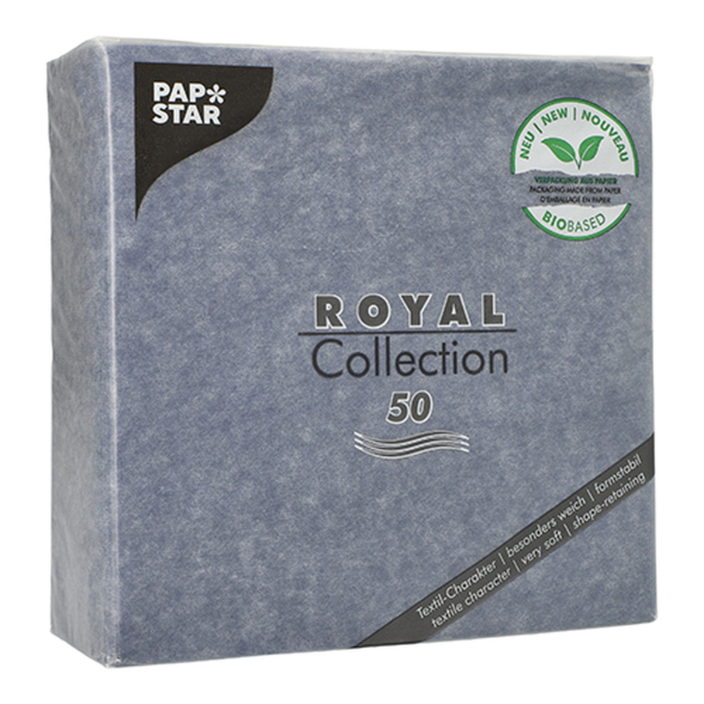 PAPSTAR Servietten ROYAL Collection 1/4-Falz 40 cm x 40 cm dunkelblau in Pa