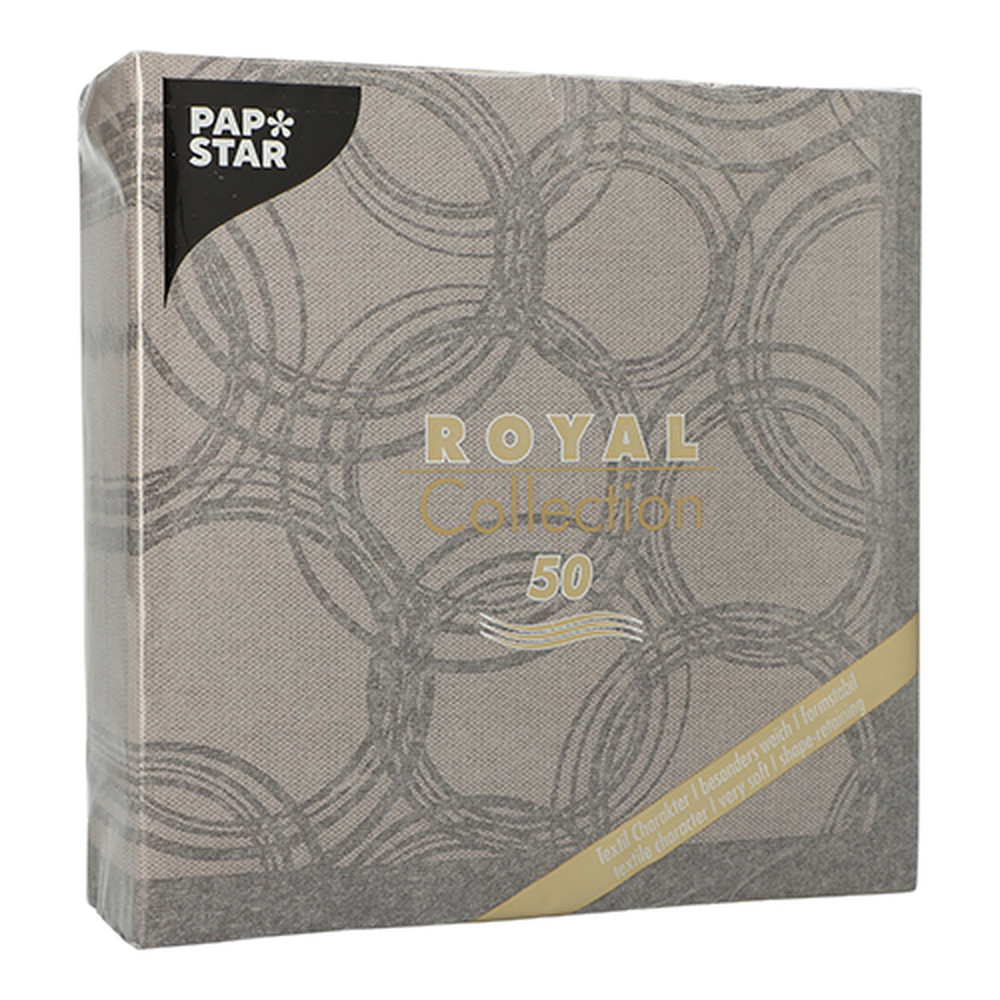 Papstar Servietten "ROYAL Collection" 1/4-Falz 40 cm x 40 cm grau "Bubbles"