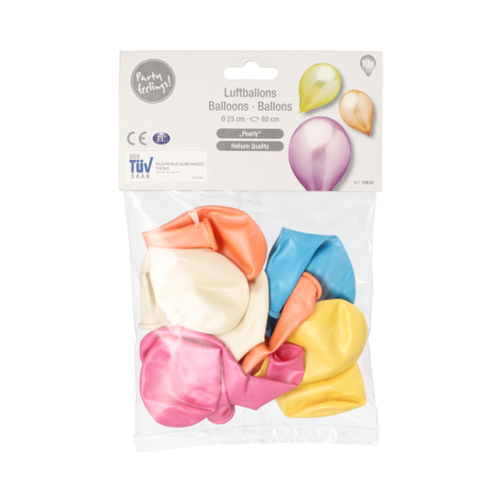 Papstar Luftballons Ø 25 cm farbig sortiert "Pearly"