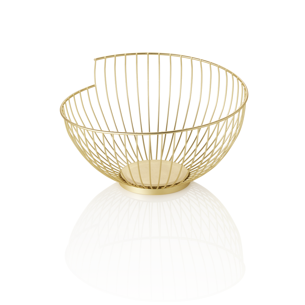 WAS Korb, Ø 28 cm, Höhe 16,5 cm, gold pulverbeschichtet, Metal
