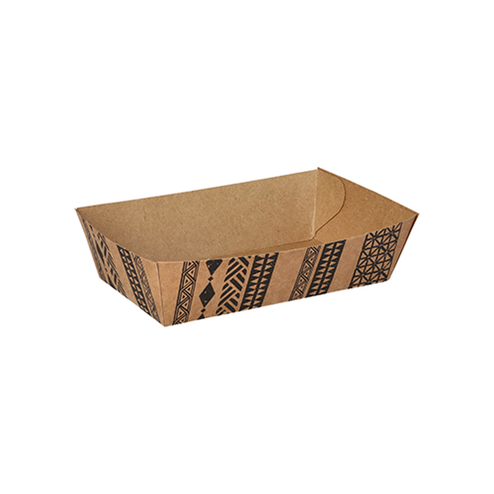 Papstar Snacktrays, Pappe 3,5 cm x 7 cm x 12 cm braun "Maori" mittel