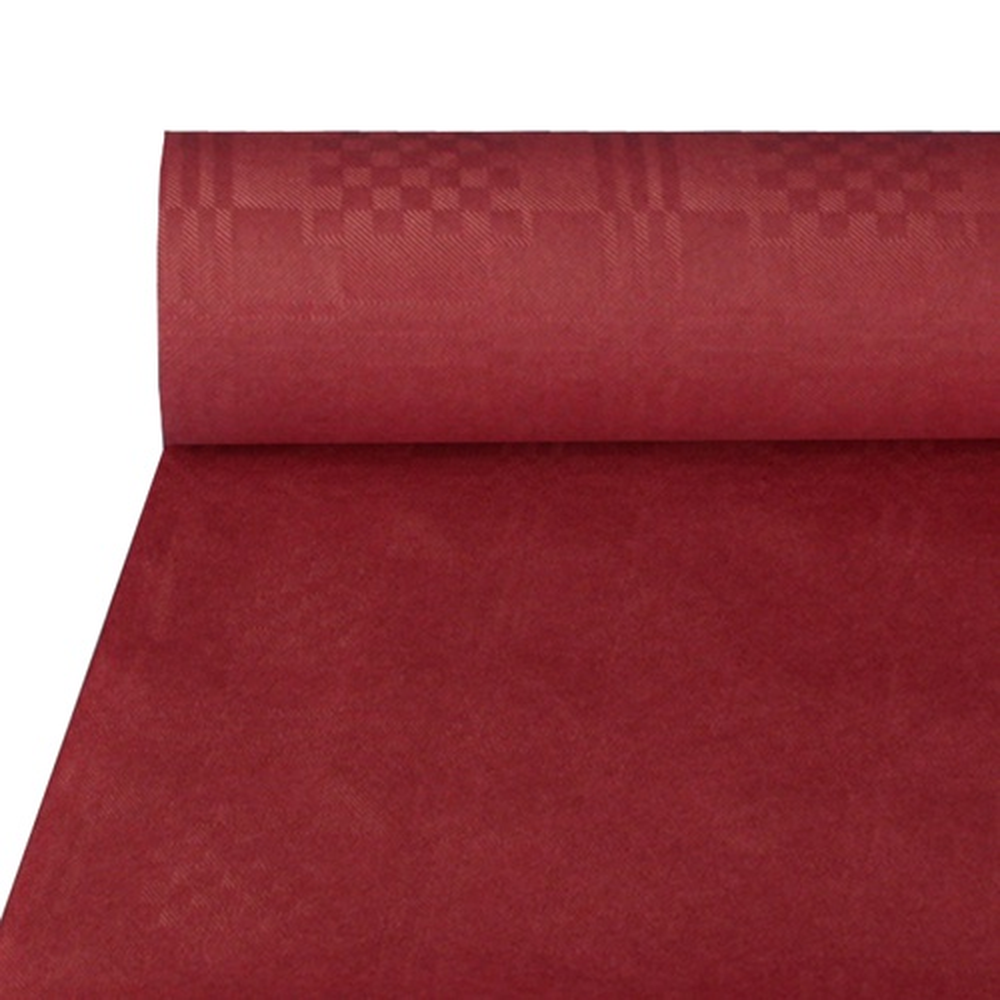 Papstar Papiertischtuch mit Damastprägung 50 m x 1 m bordeaux