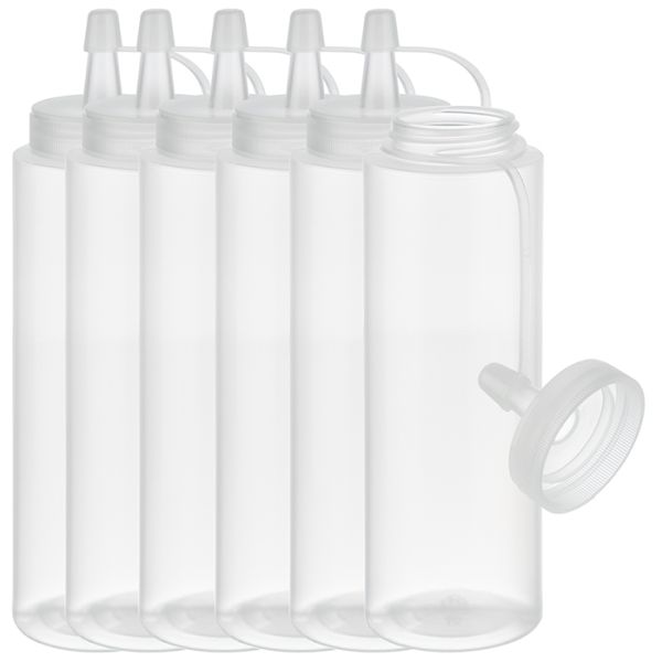 APS Quetschflasche, 6er Set Ø 5 cm, H: 18 cm, 260 ml