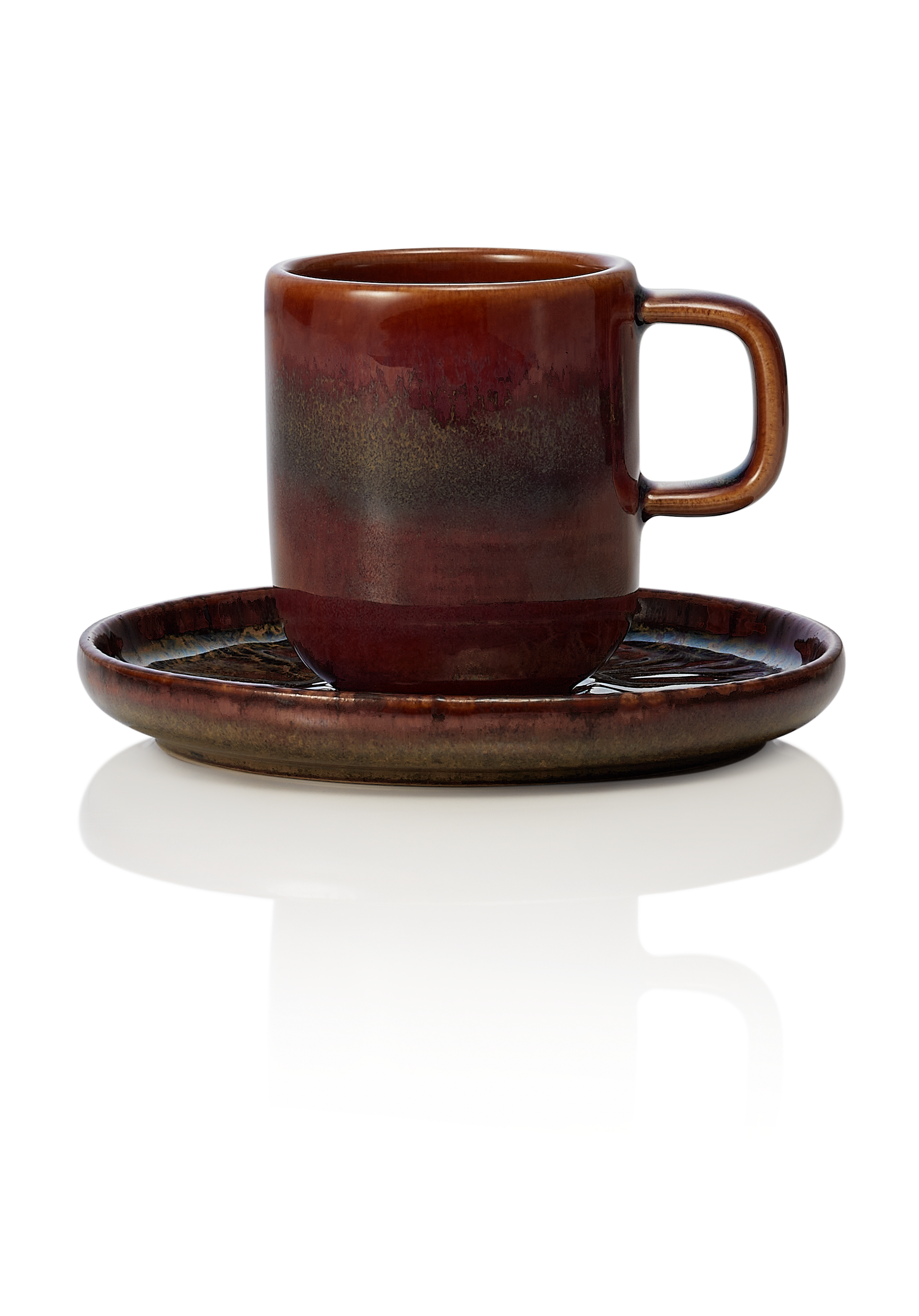 WAS Espresso- und Untertasse Set ROCKZZERO, 90 ml, Set á 6 Stück, amazonas, Stei